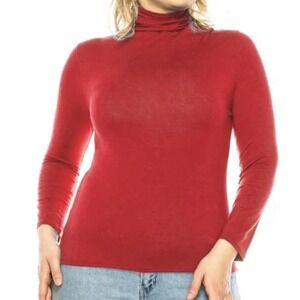 NWT Grace + Karma Sparkly Turtleneck Top Plus 3X Red Metallic Slinky Christmas